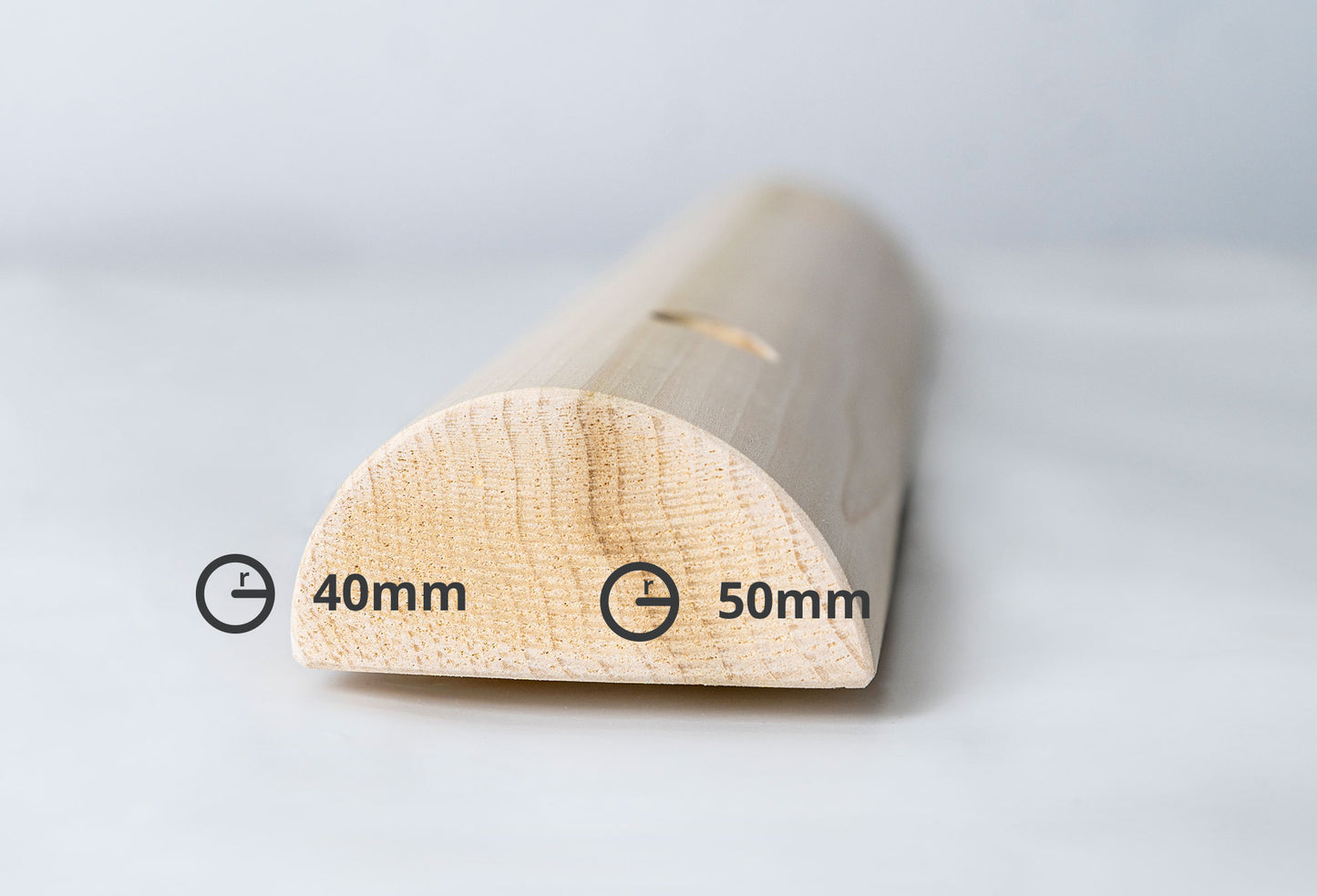 Campus rung half-round, with two radii - for screwing
